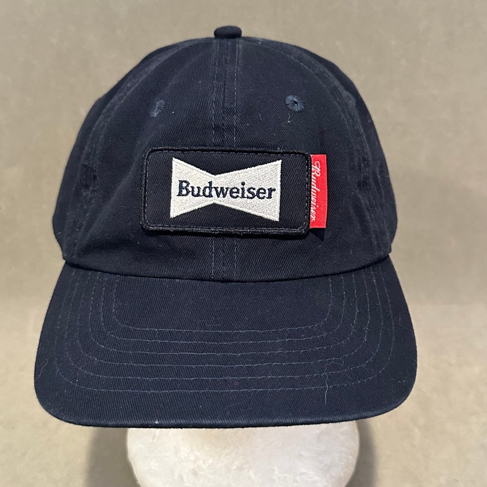 Budweiser Navy Blue Bow Tie Logo Patch Dad Hat K-Products Adjustable Cap